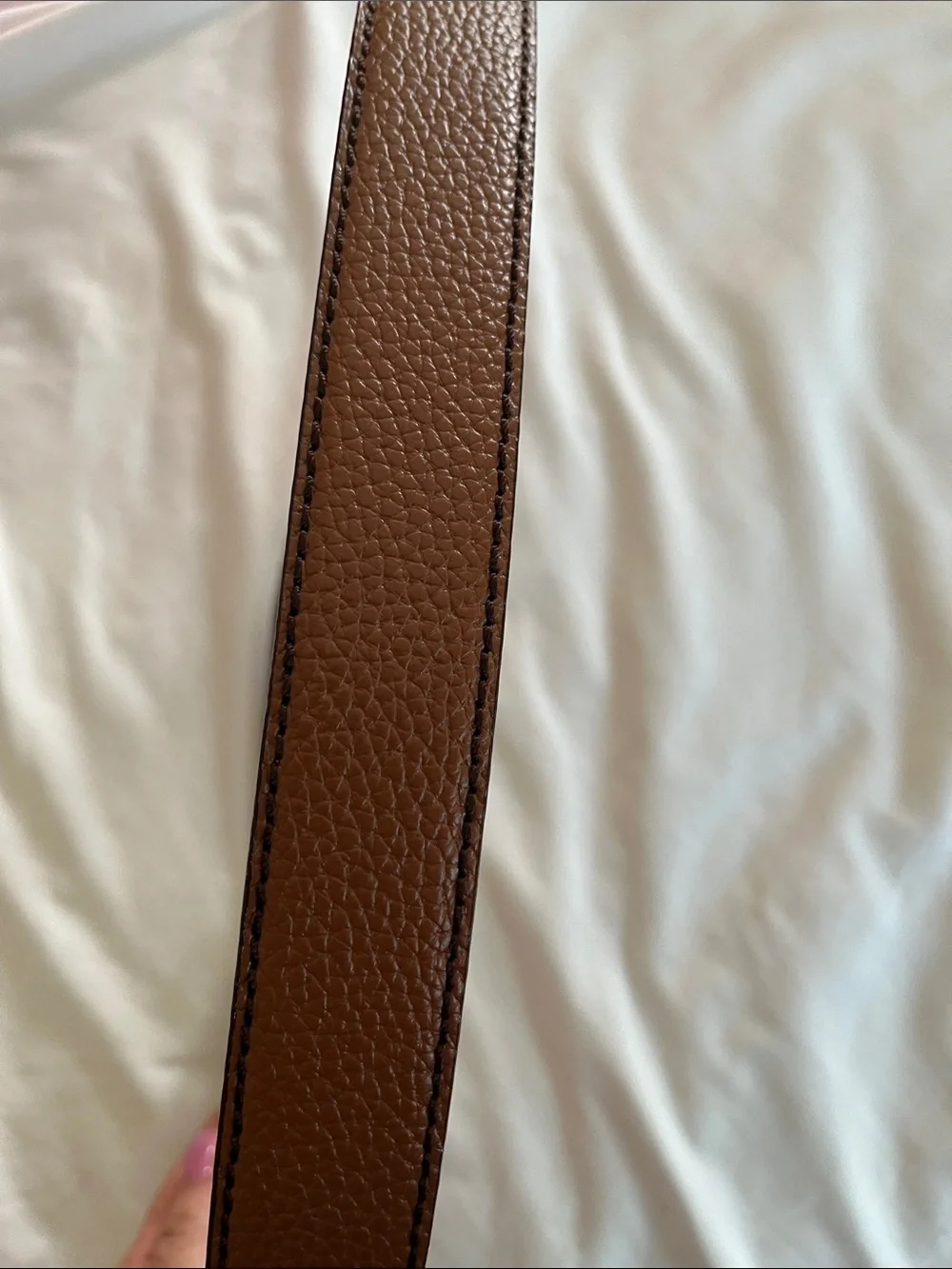 Nextbelt men’s Go-in pebble ratchet belt cognac textured leather metal buckle